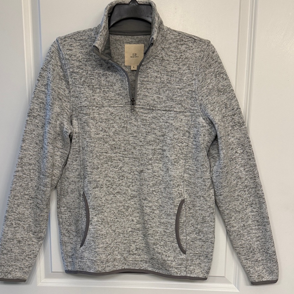 Thread & Supply Heathered Gray Zip-Up Sweater